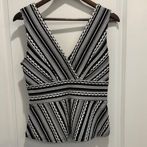 Anthropologie Black and White Striped Women's Top